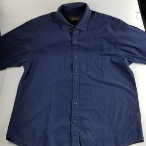 Tasso Elba Men Blue Shirt Size M Short Sleeves